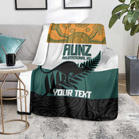 AUNZ Rugby Custom Blanket Australia Kangaroo New Zealand Silver Fern - Polynesian Pride