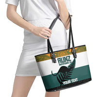 AUNZ Rugby Custom Leather Tote Bag Australia Kangaroo New Zealand Silver Fern - Polynesian Pride