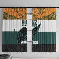 AUNZ Rugby Custom Window Curtain Australia Kangaroo New Zealand Silver Fern - Polynesian Pride