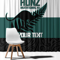 AUNZ Rugby Custom Window Curtain Australia Kangaroo New Zealand Silver Fern - Polynesian Pride