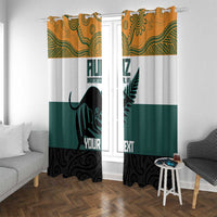 AUNZ Rugby Custom Window Curtain Australia Kangaroo New Zealand Silver Fern - Polynesian Pride