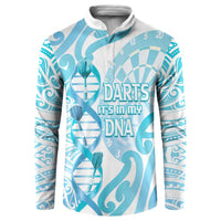 Personalised New Zealand Darts Button Sweatshirt Aotearoa Maori Its In My DNA White - Polynesian Pride