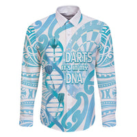 Personalised New Zealand Darts Family Matching Long Sleeve Bodycon Dress and Hawaiian Shirt Aotearoa Maori Its In My DNA White - Polynesian Pride