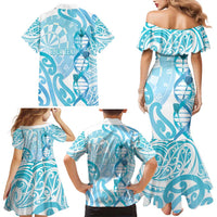 Personalised New Zealand Darts Family Matching Mermaid Dress and Hawaiian Shirt Aotearoa Maori Its In My DNA White - Polynesian Pride