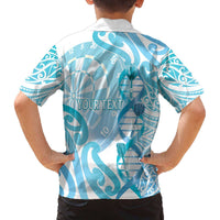 Personalised New Zealand Darts Family Matching Off The Shoulder Long Sleeve Dress and Hawaiian Shirt Aotearoa Maori Its In My DNA White - Polynesian Pride