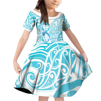 Personalised New Zealand Darts Family Matching Off Shoulder Short Dress and Hawaiian Shirt Aotearoa Maori Its In My DNA White - Polynesian Pride