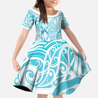 Personalised New Zealand Darts Family Matching Summer Maxi Dress and Hawaiian Shirt Aotearoa Maori Its In My DNA White - Polynesian Pride