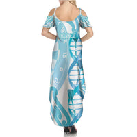 Personalised New Zealand Darts Family Matching Summer Maxi Dress and Hawaiian Shirt Aotearoa Maori Its In My DNA White - Polynesian Pride