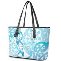 New Zealand Darts Leather Tote Bag Aotearoa Maori Its In My DNA White - Polynesian Pride
