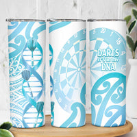 New Zealand Darts Skinny Tumbler Aotearoa Maori Its In My DNA White - Polynesian Pride