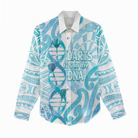 Personalised New Zealand Darts Women Casual Shirt Aotearoa Maori Its In My DNA White - Polynesian Pride
