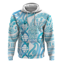 Personalised New Zealand Darts Zip Hoodie Aotearoa Maori Its In My DNA White - Polynesian Pride