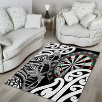 New Zealand Darts Area Rug Aotearoa Maori Its In My DNA Black - Polynesian Pride