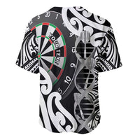 Personalised New Zealand Darts Baseball Jersey Aotearoa Maori Its In My DNA Black - Polynesian Pride