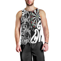 Personalised New Zealand Darts Men Tank Top Aotearoa Maori Its In My DNA Black - Polynesian Pride