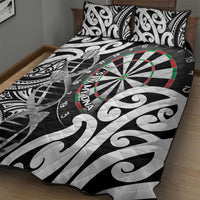 New Zealand Darts Quilt Bed Set Aotearoa Maori Its In My DNA Black - Polynesian Pride