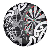 New Zealand Darts Spare Tire Cover Aotearoa Maori Its In My DNA Black - Polynesian Pride