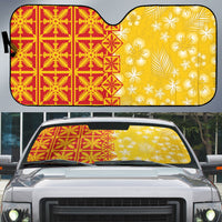 Kahili Quilt Hawaii Auto Sun Shade Tropical Flower Seamless Half Style