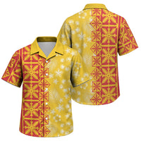 Kahili Quilt Hawaii Family Matching Long Sleeve Bodycon Dress and Hawaiian Shirt Tropical Flower Seamless Half Style LT14 Son's Shirt Yellow - Polynesian Pride