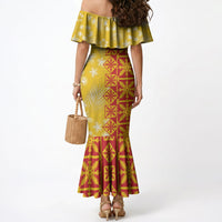 Kahili Quilt Hawaii Mermaid Dress Tropical Flower Seamless Half Style LT14 - Polynesian Pride