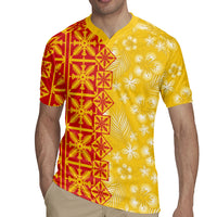 Kahili Quilt Hawaii Rugby Jersey Tropical Flower Seamless Half Style