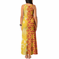 Kahili Quilt Hawaii Tank Maxi Dress Tropical Flower Seamless Half Style LT14 - Polynesian Pride