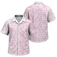 Pastel Pink Kahili Quilt Hawaii Family Matching Summer Maxi Dress and Hawaiian Shirt Tropical Flower Seamless Half Style LT14 Son's Shirt Pink - Polynesian Pride