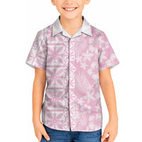 Pastel Pink Kahili Quilt Hawaii Hawaiian Shirt Tropical Flower Seamless Half Style LT14 - Polynesian Pride