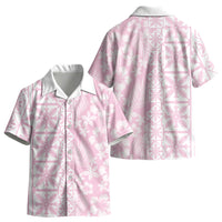 Pastel Pink Kahili Quilt Hawaii Kid Hawaiian Shirt Tropical Flower Seamless Half Style LT14 - Polynesian Pride