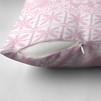 Pastel Pink Kahili Quilt Hawaii Pillow Cover Tropical Flower Seamless Half Style