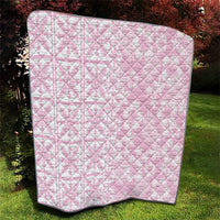Pastel Pink Kahili Quilt Hawaii Quilt Tropical Flower Seamless Half Style