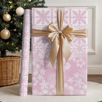 Pastel Pink Kahili Quilt Hawaii Wrapping Paper Tropical Flower Seamless Half Style