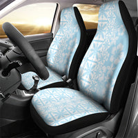 Pastel Blue Kahili Quilt Hawaii Car Seat Cover Tropical Flower Seamless Half Style