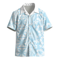 Pastel Blue Kahili Quilt Hawaii Kid Hawaiian Shirt Tropical Flower Seamless Half Style LT14 - Polynesian Pride