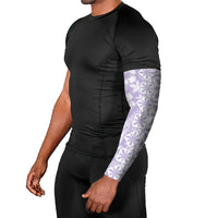 Pastel Purple Kahili Quilt Hawaii Arm Sleeves Tropical Flower Seamless Half Style