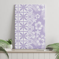 Pastel Purple Kahili Quilt Hawaii Canvas Wall Art Tropical Flower Seamless Half Style