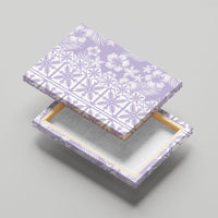 Pastel Purple Kahili Quilt Hawaii Canvas Wall Art Tropical Flower Seamless Half Style