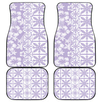 Pastel Purple Kahili Quilt Hawaii Car Mats Tropical Flower Seamless Half Style