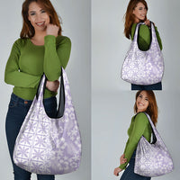 Pastel Purple Kahili Quilt Hawaii Grocery Bag Tropical Flower Seamless Half Style