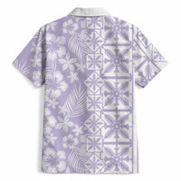 Pastel Purple Kahili Quilt Hawaii Hawaiian Shirt Tropical Flower Seamless Half Style LT14 - Polynesian Pride