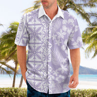 Pastel Purple Kahili Quilt Hawaii Hawaiian Shirt Tropical Flower Seamless Half Style LT14 - Polynesian Pride