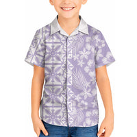 Pastel Purple Kahili Quilt Hawaii Hawaiian Shirt Tropical Flower Seamless Half Style LT14 - Polynesian Pride