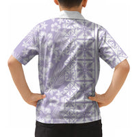 Pastel Purple Kahili Quilt Hawaii Hawaiian Shirt Tropical Flower Seamless Half Style LT14 - Polynesian Pride
