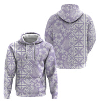 Pastel Purple Kahili Quilt Hawaii Hoodie Tropical Flower Seamless Half Style
