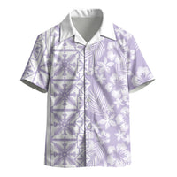 Pastel Purple Kahili Quilt Hawaii Kid Hawaiian Shirt Tropical Flower Seamless Half Style LT14 - Polynesian Pride