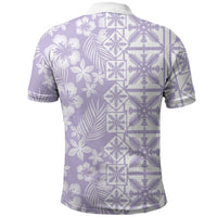 Pastel Purple Kahili Quilt Hawaii Polo Shirt Tropical Flower Seamless Half Style LT14 - Polynesian Pride