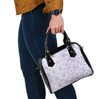Pastel Purple Kahili Quilt Hawaii Shoulder Handbag Tropical Flower Seamless Half Style