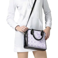 Pastel Purple Kahili Quilt Hawaii Shoulder Handbag Tropical Flower Seamless Half Style