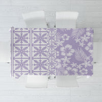 Pastel Purple Kahili Quilt Hawaii Tablecloth Tropical Flower Seamless Half Style