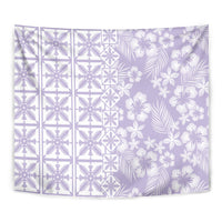 Pastel Purple Kahili Quilt Hawaii Tapestry Tropical Flower Seamless Half Style